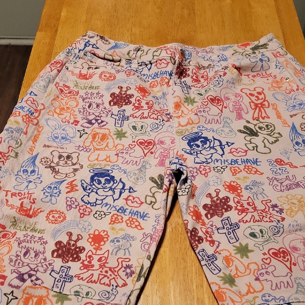 Colorful Graphic Print Pants